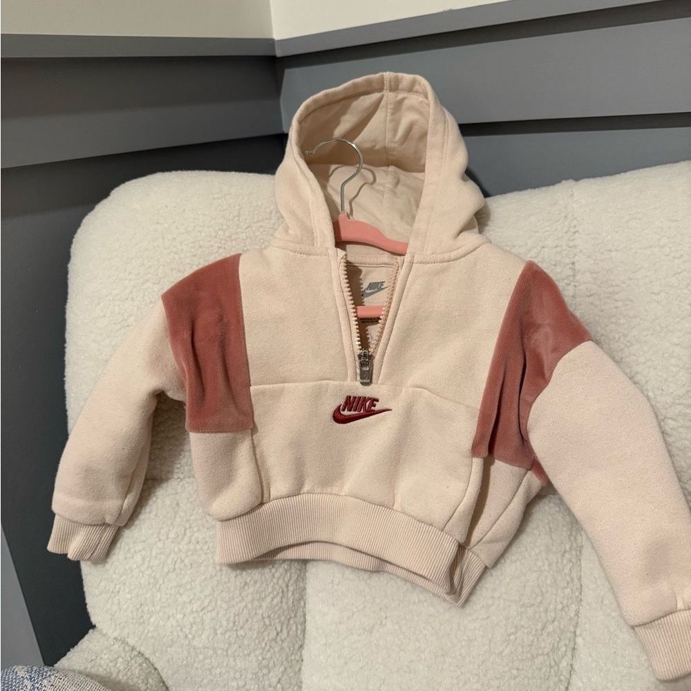 Nike Cream and Pink Baby Hoodie